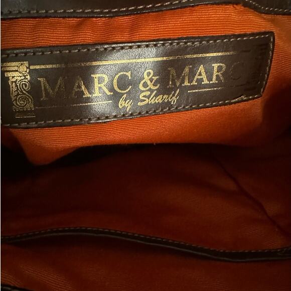Marc & Marc by Sharif Brown Genuine Leather Cowhide Shoulder Bag - Picture 5 of 9